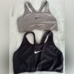 Women’s Nike DRI Fit Large Sports Bras Gray and Black